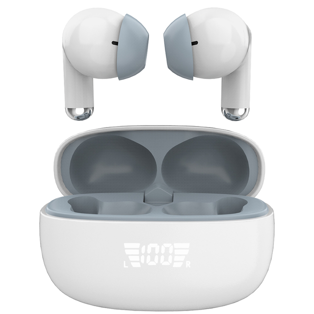 OEM ABS Mini TWS Earbuds with LED Display Wireless BT 5.4 Touch Control ANC Earphones Custom Logo In-Ear for Mobile Phone
