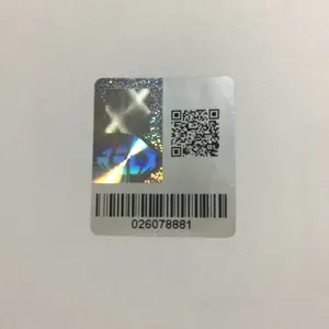 Autocollant holographique de numéro de série de médecine personnalisé, autocollants de flacon de code à barres, autocollant d'hologramme de code qr