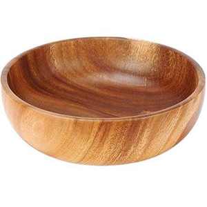 Tazón de Ensalada Hecho a Mano de Madera de Acacia, Ecológico, Biodegradable, Estilo Moderno, Apto para Lavavajillas, para Servir Sopa y Fruta - Product Image 2