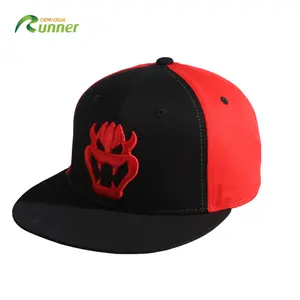 Runner 2024 Oem Bsci Hoge Kwaliteit Rode En Zwarte Sport Casual Cap Snapback/Snap Back Caps Custom Logo Volwassen Hoeden Gorra