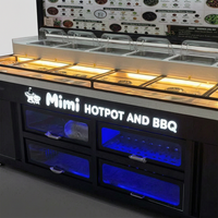 Refrigerador comercial de 1.8 metros con termostato mecánico de una sola temperatura para mostrador de condimentos de hot pot de autoservicio