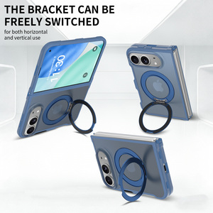 Étui Duo pour <span class=keywords><strong>iPhone</strong></span> Premium Bleu Mat Doux au Toucher avec Support Rotatif Réglable Antichoc Personnalisé Magnétique pour Téléphone Portable en Gros - Product Image 6