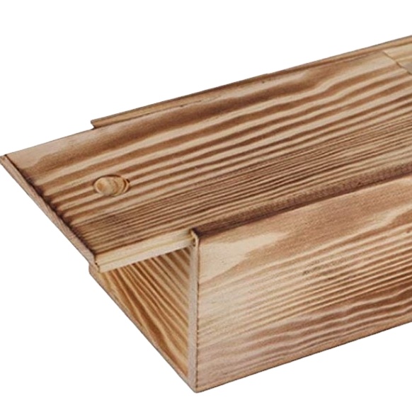 Необработанная квадратная деревянная коробка из павловнии