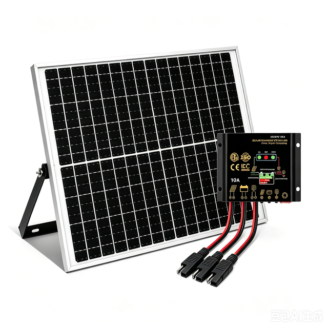 50W Solar Panel Kit, Plug-and-Play 12V Battery Charger, Waterproof Off-Grid System with Controller & Cables for RV, Boat, Shed