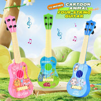 High Quality Children's Early Education 10 Inch Cartoon Animal Four String Guitar Plastic Musical Instruments Toy