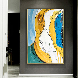 <span class=keywords><strong>Origen</strong></span> abstracto de gran arte hecho a mano de oro aceite de árbol de pintura oro arte de pintura decoración Interior - Product Image 3