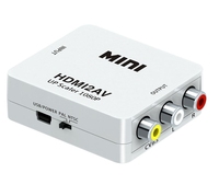 Adaptor Komposit Video HD 1080P Kotak Konverter 2AV - Kompatibel dengan AV RCA CVSB L/R Video Scaler Video Splitter Konverter