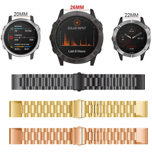 Bracelet de montre en acier inoxydable à 3 maillons à ajustement rapide de 26 mm pour <span class=keywords><strong>Garmin</strong></span> <span class=keywords><strong>Fenix</strong></span> 8 7x <span class=keywords><strong>6x</strong></span> 7 <span class=keywords><strong>Pro</strong></span>, bracelet de poignet Correa - Product Image 2