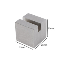 Support de carte de visite en acier inoxydable brossé carré de 25 mm, fait main, pour comptoir de café et décoration de bureau à domicile