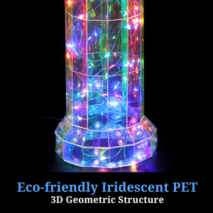 Lampe LED 3D prismatique irisée, lumière de bougie holographique RGB, alimentée par USB, écologique, faite à la main, lampe décorative moderne, décoration de la maison - Product Image 5
