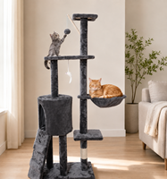 Centre d'activités pour chat moderne, écologique et durable avec arbre à chat, griffoir, perchoir, lit et échelle d'escalade pour usage intérieur