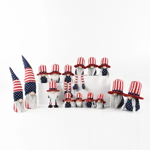 Decoraciones del 4 de julio para el día de la independencia de los Estados Unidos, Mini adornos patrióticos de tela, venta al por mayor