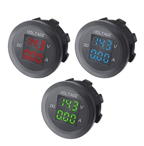 Kỹ thuật số điện áp Vôn kế Ampe kế hiển thị vòng màu xanh LED Bảng điều chỉnh Vôn kế DC 12V-24V điện áp kép <span class=keywords><strong>Meter</strong></span> cho xe hơi xe máy - Product Image 1