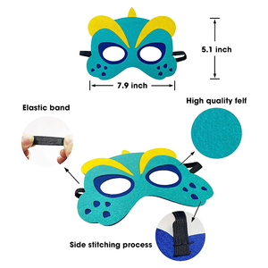 Fait à la main enfant et adulte fête semblant jouer feutre enfants <span class=keywords><strong>animaux</strong></span> masques <span class=keywords><strong>réaliste</strong></span> dinosaure <span class=keywords><strong>masque</strong></span> - Product Image 2