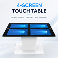 Table interactive intelligente multi-touch à 4 écrans capacitifs de 21,5 pouces, blanche, avec système Android, personnalisable OEM ODM pour les entreprises