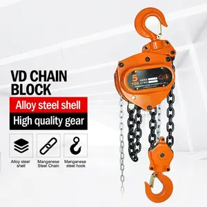 mechanical chain block round manual 3 1 2 Hand lift movement chain block t crane hoist 5 20 50 ton hoisting equipment trolley