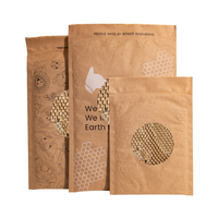 Nouveauté sac en papier kraft nid d'abeille sac en papier kraft brun 100% sac auto-adhésif rembourré en papier sac postal en nid d'abeille