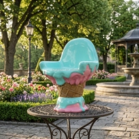 Chaise en fibre de verre étanche personnalisée pour la décoration de fêtes et festivals, couleur personnalisée rose menthe, design crème glacée