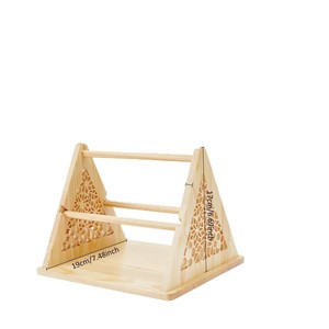 Wooden Yarn <b>Rack</b> Desktop <b>Storage</b> 2 Tier <b>Rotating</b> Yarn Holder For Knitting Craft - Product Image 5