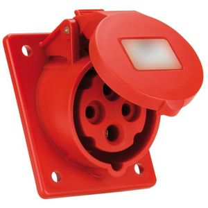 Prise encastrée 3P+T rouge 32A 400V, idéale pour les installations électriques sûres et fiables. - Product Image 1
