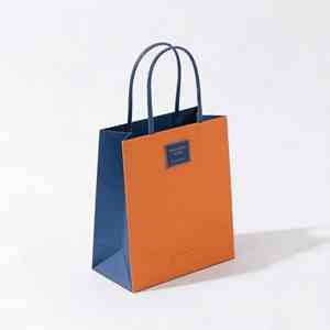 Boîte cadeau magnétique bleue avec bordure <span class=keywords><strong>orange</strong></span> et sac en papier assorti pour les produits cosmétiques de soin de la peau de luxe, emballage de produits de cadeaux haut de gamme - Product Image 2