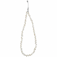Collier de perles d'eau douce baroques petites, chaîne asymétrique en argent 925, bijoux en perles blanches pour femmes, vente en gros