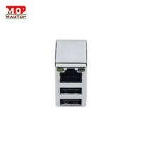 Connecteur Ethernet RJ-45 blindé à montage en surface, 1 port, 8 broches, avec circuit imprimé LED