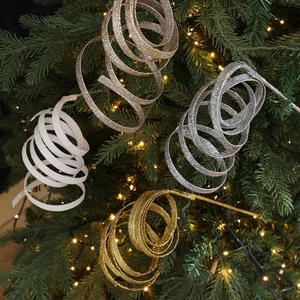 Christmas <b>Tree</b> Decorations, Sticky Powder <b>Slices</b>, Floral Arrangements, Plastic Curving Parts, Sparkler Spiral Ribbons - Product Image 2