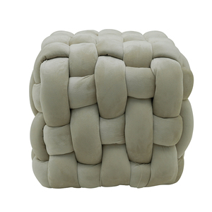 Poggiapiedi in tessuto da seduti Pouf in velluto Pouf Cube sgabello da soggiorno poggiapiedi per sedile quadrato - Product Image 6