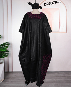 Nouvelle Arrivée 2026 – <span class=keywords><strong>Robe</strong></span> Longue Décontractée Africaine <span class=keywords><strong>Boubou</strong></span> à Motifs Floraux en <span class=keywords><strong>Bazin</strong></span> Brocart pour l'Été et l'Automne - Product Image 3