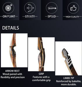 Arco híbrido de ojo de francotirador, arco largo tradicional de tiro con arco de madera, venta al por mayor - Product Image 3