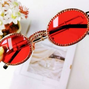 2020 Luxury Vintage UV400 Women Metal Rhinestone <b>Sunglasses</b> Small Frame Oval <b>Sunglasses</b> - Product Image 1