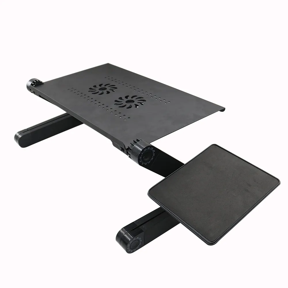 Multifuncional portátil ergonómico computadora altura soporte ajustable de aluminio mesa plegable portátil con 2 USBxCooling fans
