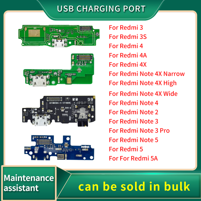 USB Charging Port Board Flex Cable Connector with microphone For Xiaomi Redmi Note 2 3 4 5 Plus Pro 5A 6 Pro 4x 4A 6A
