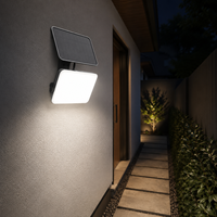 Lampe de sécurité solaire LED à angle réglable, boîtier anti-corrosion ABS+PC, détecteur de mouvement, éclairage extérieur pour villa et cour