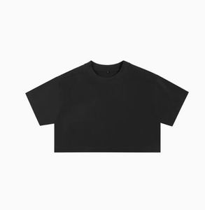 Camiseta Corta de Algodón Puro para Mujer, Cintura Alta, Holgada, Manga Corta, Estilo Deportivo, Estilo Chica Moderna - Product Image 4