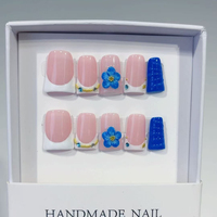 241-245 Couleurs éblouissantes Canard Ongles à pression faits à la main 10 Pcs Faux ongles pour doigts Styles de conception uniques