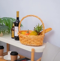 Lot de 3 paniers décoratifs en osier tressé à la main avec poignée pour fruits et cadeaux – Vente en gros