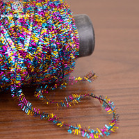 Multicolor Lurex Centipede Yarn Glass Feather Fancy Yarn Non Elastic Polyester Metallic Yarn for Knitting Scarf Craft Decoration