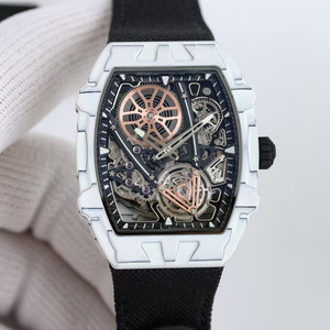 Montre mécanique automatique squelette de luxe pour homme, étanche, tourbillon, blanche, en forme de barre, 2026 - Product Image 1