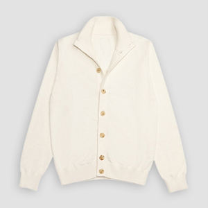 Cardigan en <span class=keywords><strong>cachemire</strong></span> haut de gamme Cardigan pour homme Cardigan en <span class=keywords><strong>cachemire</strong></span> blanc col rabattu - Product Image 1