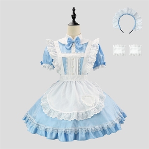 Nuevo producto original, vestido de sirvienta azul y blanco de Alice, lindo traje de cosplay estilo lolita ligero para chicas. - Product Image 1