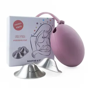 ISO13485 CE 999/925 Silver Nursing Cup Breastfeeding Silver Cups Reuse Silver Nipple Cups Breastfeeding Pad Nipple Shield