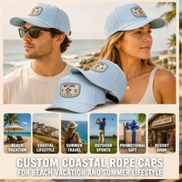 Gorra Trucker de 5 Paneles con Logotipo Personalizado OEM ODM, Bordado 'Bay Life' Cortado con Láser, Venta al por Mayor de Fábrica, MOQ Bajo, DDP