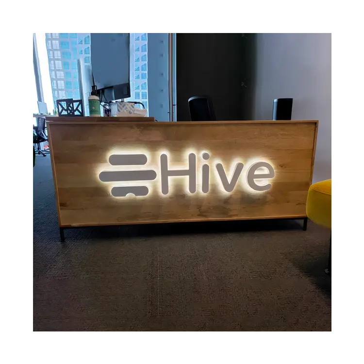 Business Signboard Logo Office Indoor Outdoor Backlit Illuminated Company Business Signage Wall Logo Led 3d Letter Custom Sign