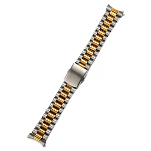 Versand bereit Edelstahl 18mm 20mm 22MM Silber 2 Ton Gold Präsident Uhren armband