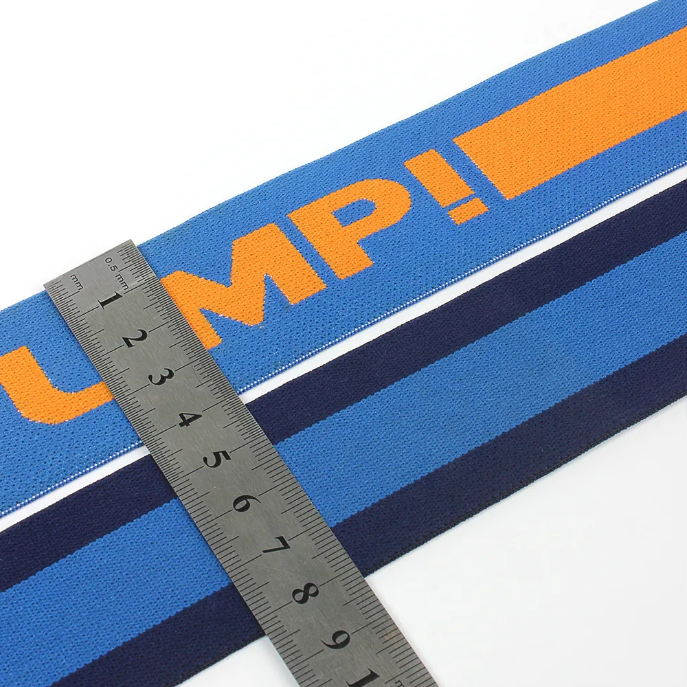 XYX Custom design customized logo color material pattern wholesale 3d embossed letter jacquard elastic band webbing with logo