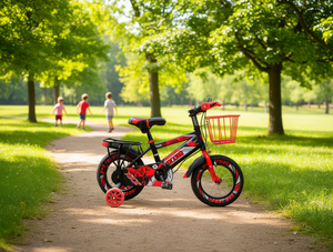 Bicicletta per bambini da 14 pollici con rotelle e cestino per bambini dai 5 ai 7 anni, telaio in metallo - Product Image 2