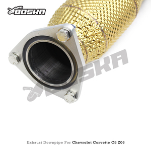 ท่อดาวน์ไปป์แบบกำหนดเอง High Flow Catted ขนาด 1.5 มม. สำหรับ Chevrolet CORVETTE C8 Z06 6.2L ปี 2019-2023 ยี่ห้อ BOSKA ผลิตจากสแตนเลส รับประกัน 3 ปี - Product Image 5