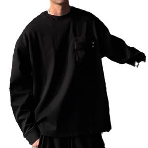 Camiseta de Lana de Manga Larga para Parejas, Estilo Retro Americano, Minimalista, Urbano, con Bloques de Color, Gruesa, Moderna, para Primavera - Product Image 5